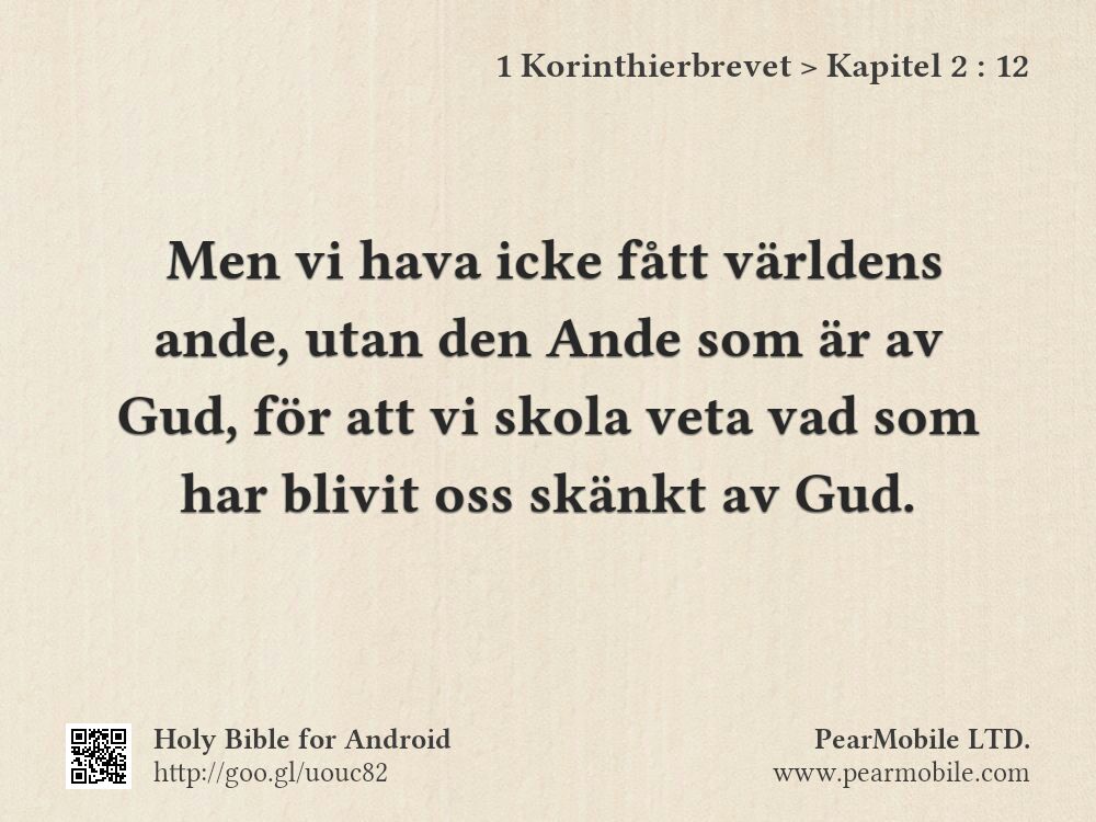 1 Korinthierbrevet, Kapitel 2:12
